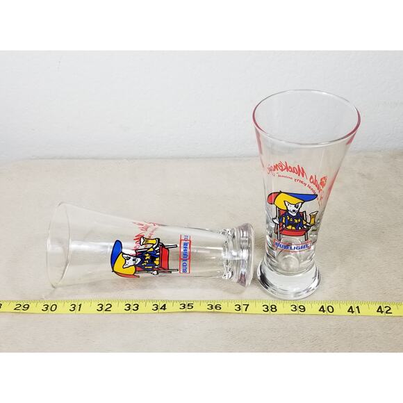Budweiser Glassware Bud Light 1987 Spuds Mackenzie 7" Pilsner Beer Glasses x2 - Picture 14 of 14